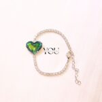 Green Heart Crystal Tennis Bracelet