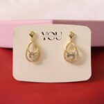 Gold Teardrop Crystal Earrings