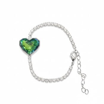 YouGorgeous™ 18K Gold Plated Green Heart Tennis Bracelet for Women | Anti-Tarnish Waterproof & Hypoallergenic 316L Stainless Steel Jewellery