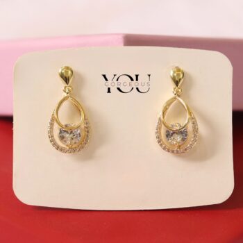 Gold Teardrop Crystal Earrings