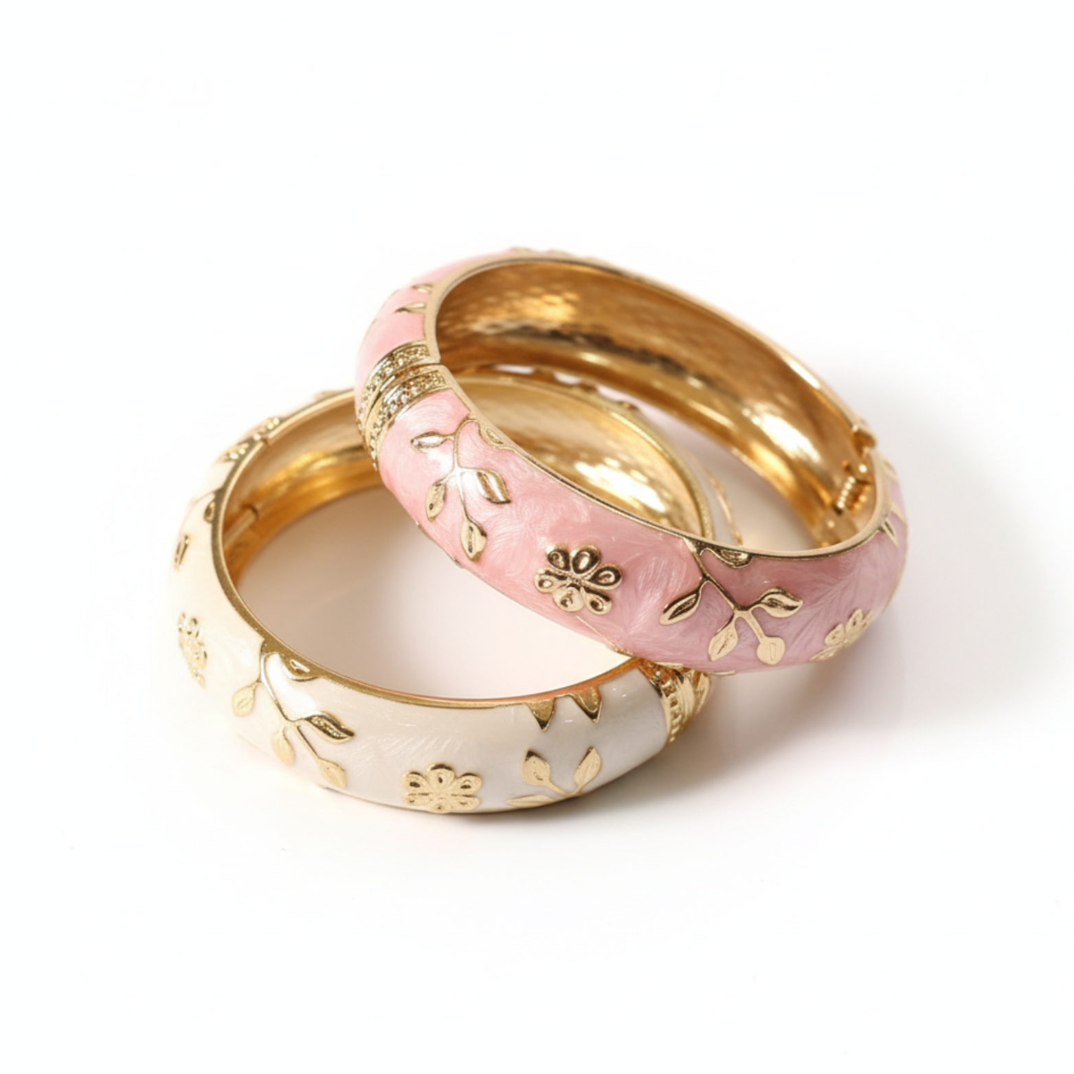 You Gorgeous White Enamel Bangle Bracelet for Women - Anti-Tarnish, 18K Gold Plated Floral Kada, Waterproof Stainless Steel Jewelry, Best Anniversary Gift for Her You Gorgeous White Enamel Bangle Bracelet for Women - Anti-Tarnish, 18K Gold Plated Floral Kada, Waterproof Stainless Steel Jewelry, Best Anniversary Gift for Her