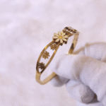 You Gorgeous Anti-Tarnish Daisy Flower Cuff Bangle. Gold Plated Waterproof Stainless Steel Bracelet for Women. Perfect Minimalist Daily Wear Gift.