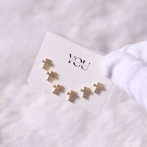 Anti-Tarnish Gold Cross Stud Earring Set – Dainty Crystal Cross Earrings, Minimalist Gold Studs, Everyday Faith Jewelry Gift for Her Anti-Tarnish Gold Cross Stud Earring Set – Dainty Crystal Cross Earrings, Minimalist Gold Studs, Everyday Faith Jewelry Gift for Her
