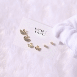 Anti-Tarnish Gold Swan Stud Earring Set – Dainty Cubic Zirconia Swan Earrings, Minimalist Gold Studs, Everyday Jewelry Gift for Her