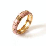 You Gorgeous White Enamel Bangle Bracelet for Women – Anti-Tarnish, 18K Gold Plated Floral Kada, Waterproof Stainless Steel Jewelry, Best Anniversary Gift for Her