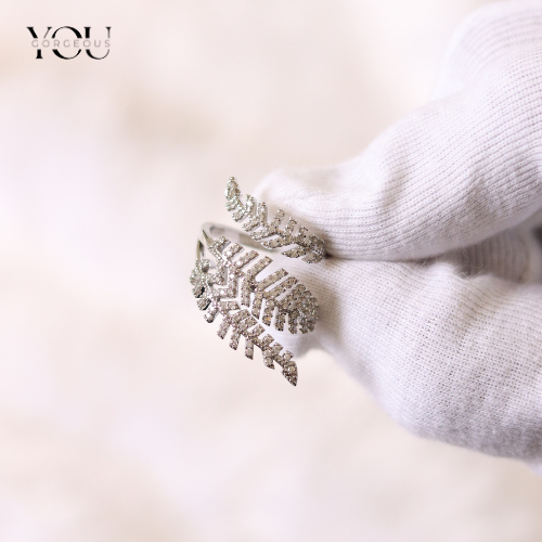 Silver Leaf Wrap Ring – Adjustable Anti Tarnish Nature Inspired Ring for Women – Dainty Crystal Statement Jewelry – Gift for Her Silver Leaf Wrap Ring – Adjustable Anti Tarnish Nature Inspired Ring for Women – Dainty Crystal Statement Jewelry – Gift for Her