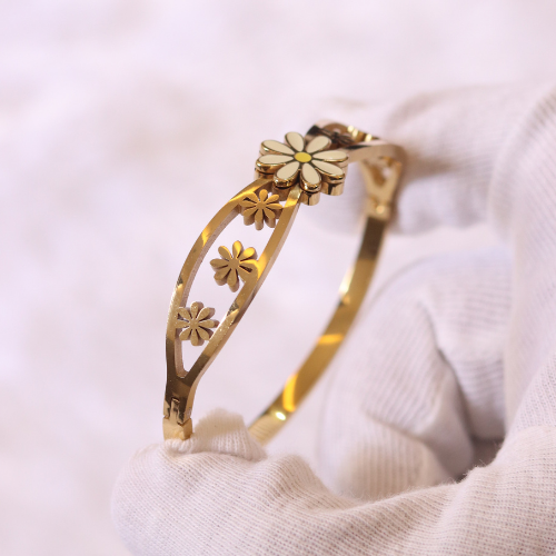 You Gorgeous Anti-Tarnish Daisy Flower Cuff Bangle. Gold Plated Waterproof Stainless Steel Bracelet for Women. Perfect Minimalist Daily Wear Gift. You Gorgeous Anti-Tarnish Daisy Flower Cuff Bangle. Gold Plated Waterproof Stainless Steel Bracelet for Women. Perfect Minimalist Daily Wear Gift.