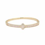 YouGorgeous™ 18K Gold Plated Anti-Tarnish Four Leaf Clover Bangle – 316L Stainless Steel Waterproof & Hypoallergenic Premium Jewellery Birthday Anniversary Gift for Women Girls