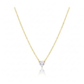 YouGorgeous™ 18K Gold Plated Anti-Tarnish Heart Solitaire Pendant Necklace – 316L Stainless Steel Waterproof & Hypoallergenic Premium Jewellery Birthday Anniversary Gift for Women Girls