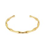YouGorgeous™ 18K Gold Plated Anti-Tarnish Bamboo Cuff Bangle – 316L Stainless Steel Waterproof & Hypoallergenic Premium Jewellery Birthday Anniversary Gift for Women Girls