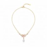 YouGorgeous™ 18K Gold Plated Anti-Tarnish Pink Floral Pendant Necklace – 316L Stainless Steel Waterproof & Hypoallergenic Premium Jewellery Birthday Anniversary Gift for Women Girls