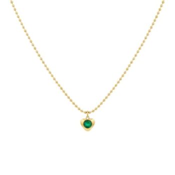 YouGorgeous™ 18K Gold Plated Anti-Tarnish Heart of Emerald Green Necklace – 316L Stainless Steel Waterproof & Hypoallergenic Premium Jewellery Birthday Anniversary Gift for Women Girls