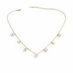 YouGorgeous™ 18K Gold Plated Anti-Tarnish White Flower & Butterfly Necklace – 316L Stainless Steel Waterproof & Hypoallergenic Premium Jewellery Birthday Anniversary Gift for Women Girls