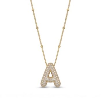 YouGorgeous™ 18K Gold Plated Anti-Tarnish Initial "A" Pendant Necklace – 316L Stainless Steel Waterproof & Hypoallergenic Premium Jewellery Birthday Anniversary Gift for Women Girls