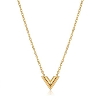 YouGorgeous™ Gold V Chevron Pendant Necklace – Minimalist Geometric Design – 18K Gold Tone Anti-Tarnish & Waterproof Jewelry – Sleek V-Shape Necklace for Women