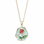 YouGorgeous™ 18K Gold Plated Anti-Tarnish Rose Floral Medallion Necklace – 316L Stainless Steel Waterproof & Hypoallergenic Premium Jewellery Birthday Anniversary Gift for Women Girls