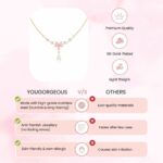 YouGorgeous™ 18K Gold Plated Pink Floral Pendant Necklace for Women | Anti Tarnish | Waterproof | Hypoallergenic | Premium Gift
