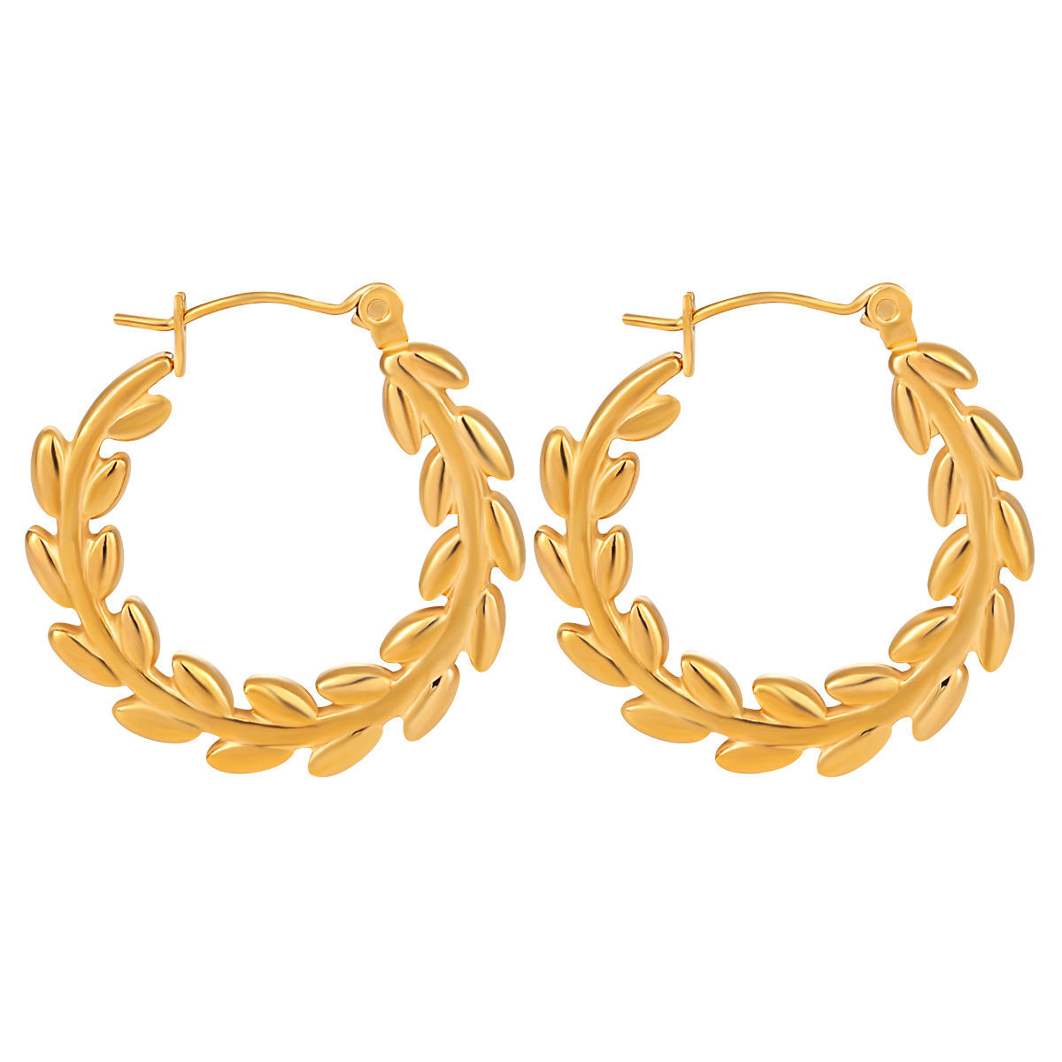 1 yougorgeous-gold-laurel-leaf-olive-branch-hoop-earrings