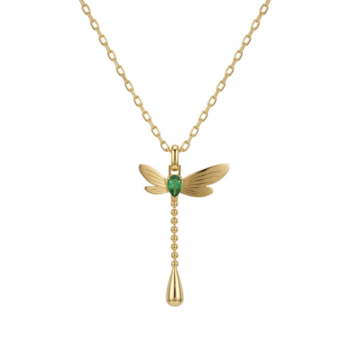 yougorgeous-emerald-dragonfly-drop-necklace-gold-tarnish-free