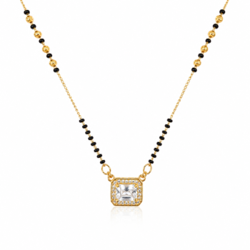 YouGorgeous™ 18K Gold Plated Square Emerald-Cut Mangalsutra