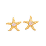 yougorgeous-gold-starfish-pearl-cluster-stud-earrings