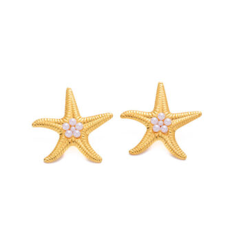 yougorgeous-gold-starfish-pearl-cluster-stud-earrings
