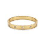 YouGorgeous™ 18K Gold Plated Crystal Clover Station Bangle Bracelet