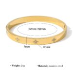 YouGorgeous™ 18K Gold Plated Crystal Clover Station Bangle Bracelet