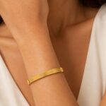 YouGorgeous™ 18K Gold Plated Crystal Clover Station Bangle Bracelet