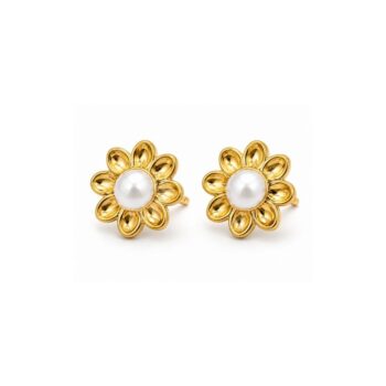 18K Gold Plated Pearl Earrings