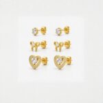 YouGorgeous™ 18K Gold Plated Coquette Charm Stud Set