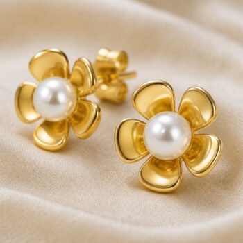 18K Gold Plated Pearl Earrings