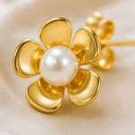 18K Gold Plated Pearl Earrings
