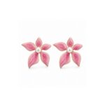 Pearl Blossom Enamel Studs – 18K Gold Plated Anti-Tarnish