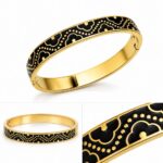 18K Gold Plated Enamel Bangle