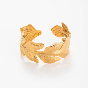 Waterproof Anti-Tarnish Jewelry | Laurel Leaf Cuff | YouGorgeous™