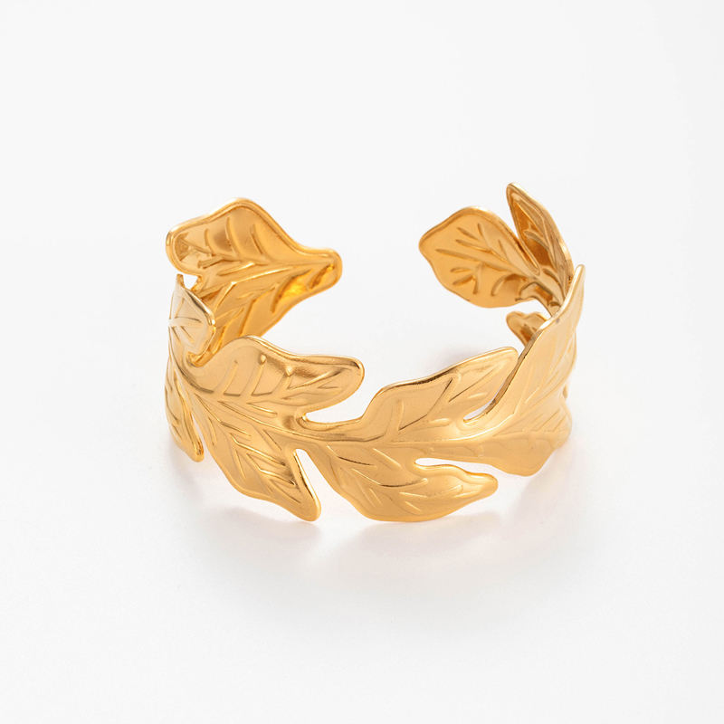 22 Waterproof Anti-Tarnish Jewelry | Laurel Leaf Cuff | YouGorgeous™