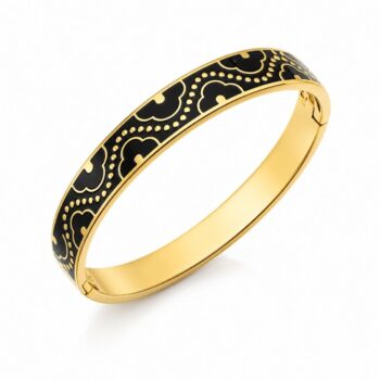 18K Gold Plated Enamel Bangle