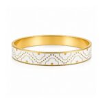 YouGorgeous™ 18K Gold Plated Ivory Cloud Enamel Bangle Bracelet