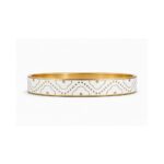 YouGorgeous™ 18K Gold Plated Ivory Cloud Enamel Bangle Bracelet