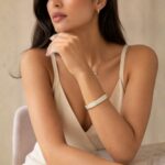 YouGorgeous™ 18K Gold Plated Ivory Cloud Enamel Bangle Bracelet