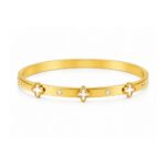 18K Gold Plated Clover Charm Bracelet