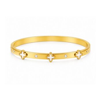 18K Gold Plated Clover Charm Bracelet