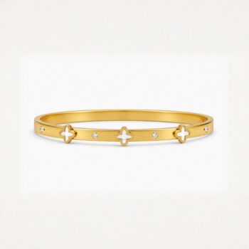 18K Gold Plated Clover Charm Bracelet