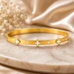 18K Gold Plated Clover Charm Bracelet