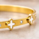 18K Gold Plated Clover Charm Bracelet
