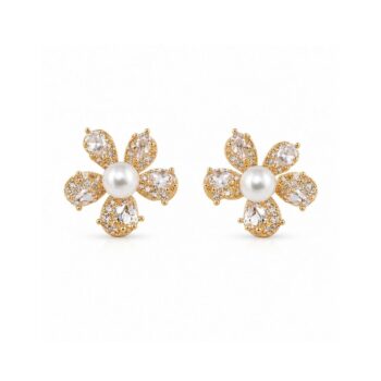 yougorgeous.in/products/floral-pearl-pave-studs-gold-plated-anti-tarnish