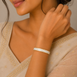 YouGorgeous™ 18K Gold Plated Ivory Cloud Enamel Bangle Bracelet