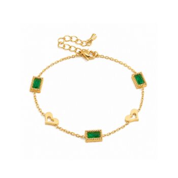 Waterproof Anti-Tarnish Jewelry | Emerald Heart Bracelet