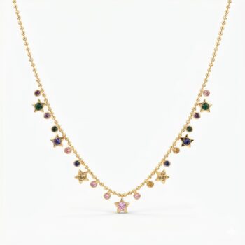 Waterproof Anti-Tarnish Jewelry | Rainbow Stardust Necklace